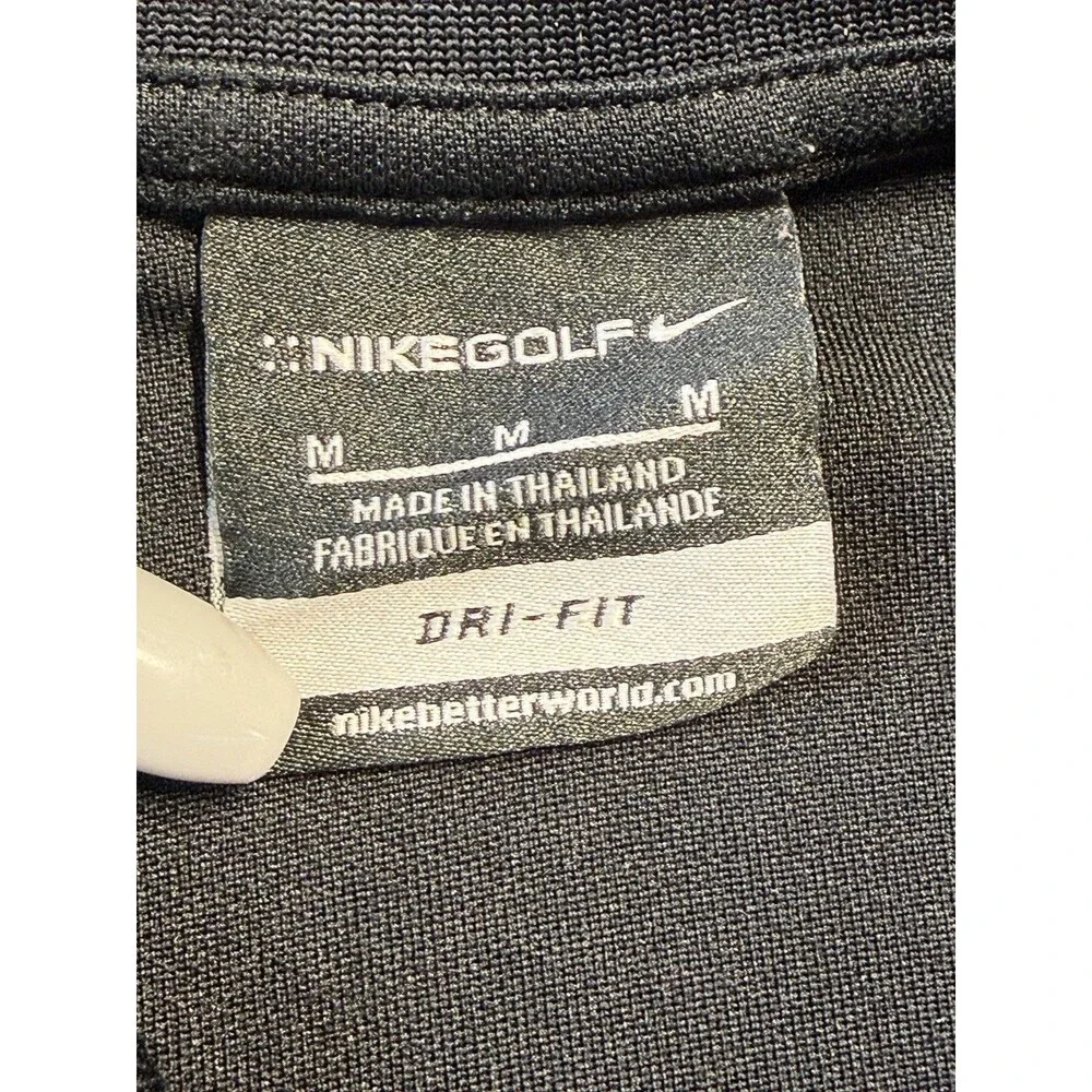 Nike Golf Dri-Fit Polo Shirt Men's Size Medium M Black Short Sleeve.